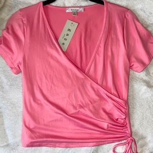 pink criss cross top